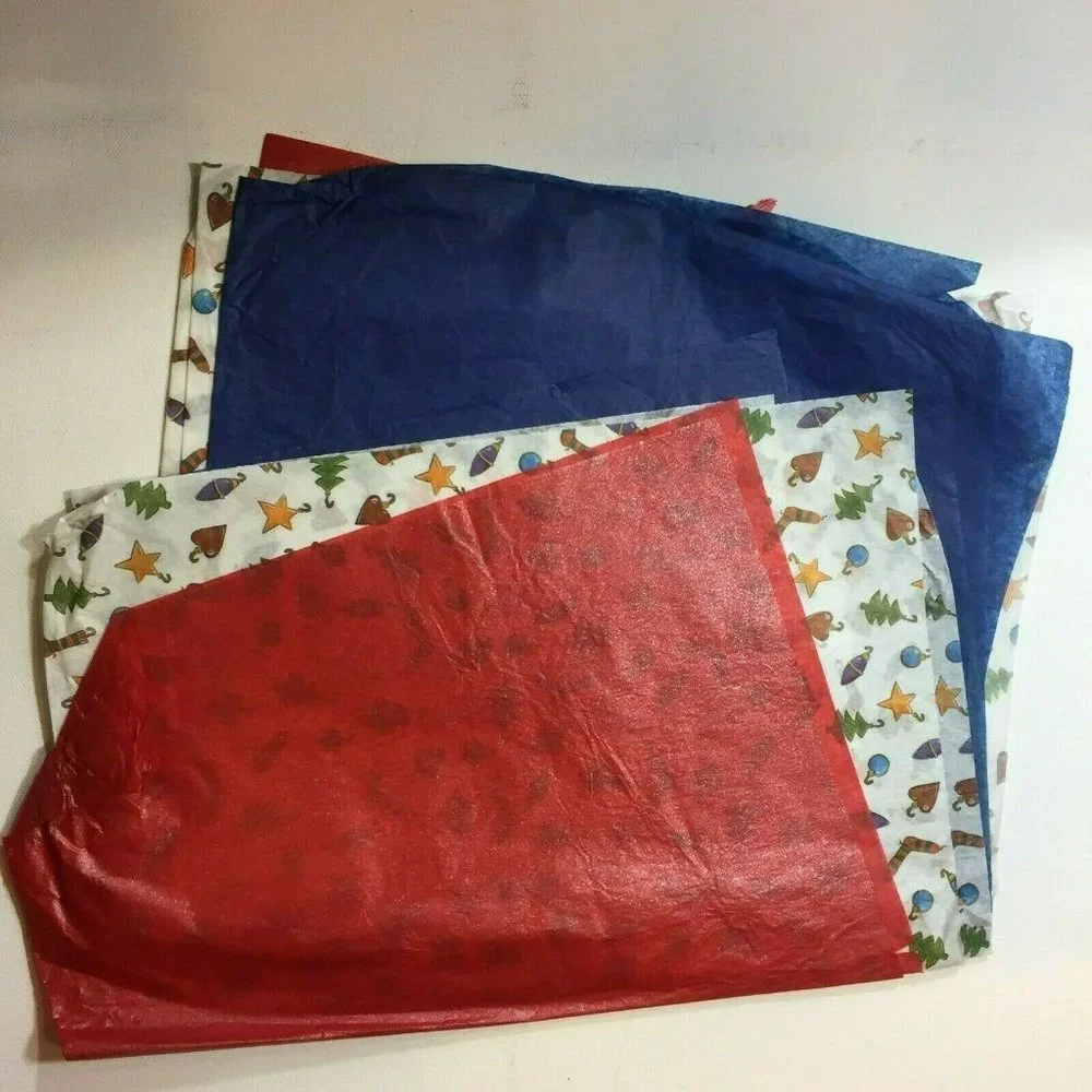 Christmas Gift Wrapping Set Tissue Paper Bag Ribbon Presents Supplies